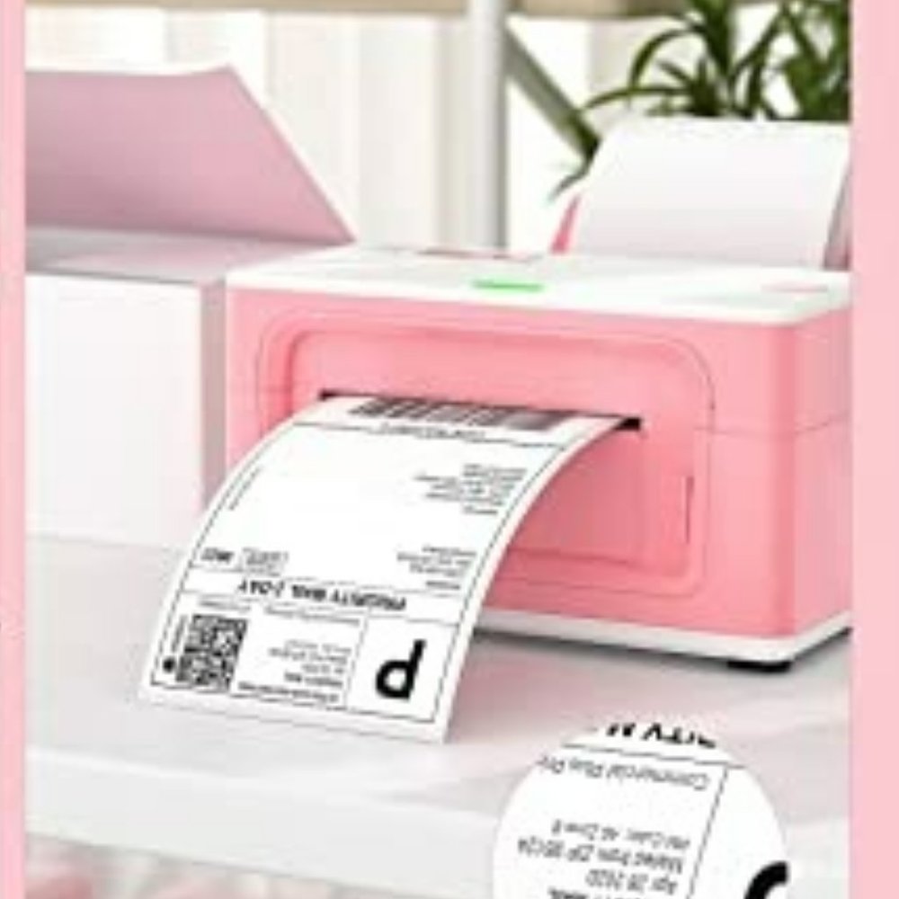 MUNBYN Pink Thermal Shipping Label Printer